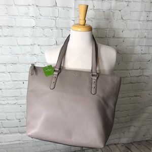 Kate Spade tote, new, Penny Larchmont Ave, taupe